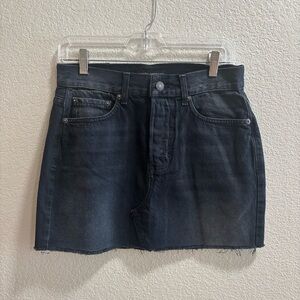 Modern American Classic Black Denim Skirt
